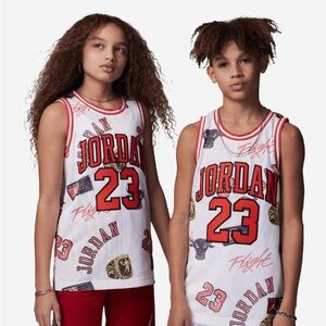 Jordan Kids' Red and White Mesh Jersey